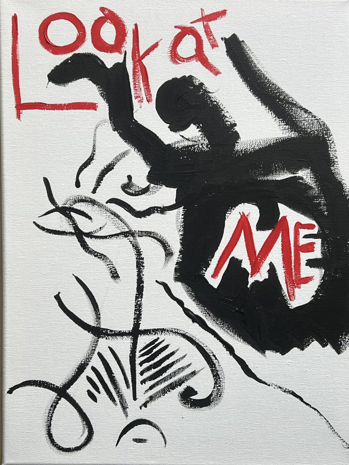 Look at Me, acrylic on canvas, 40 x 30 cm, by Maria Deligianni